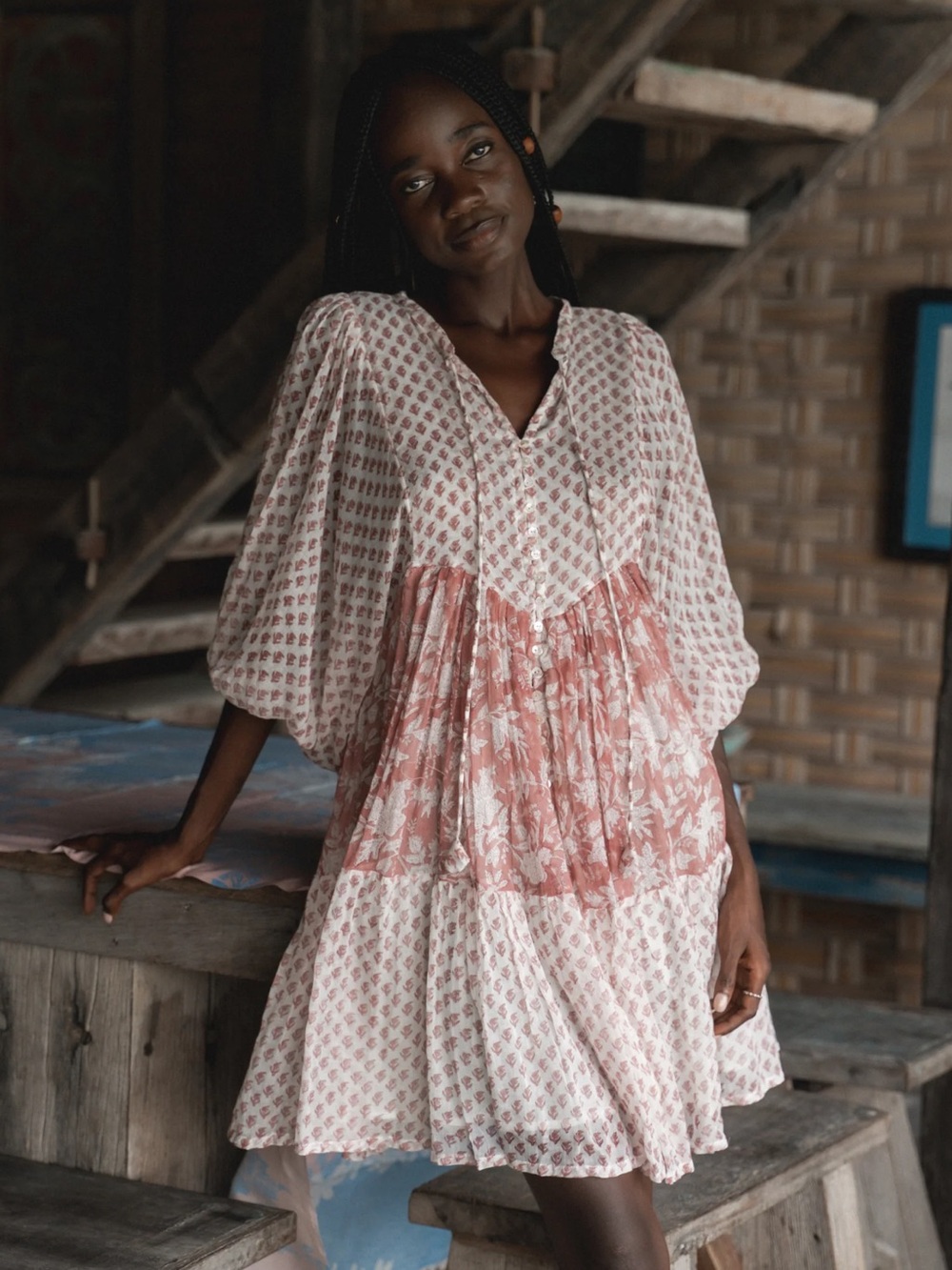 Daughters Of India Nora Mini Dress in Primrose size Small $249